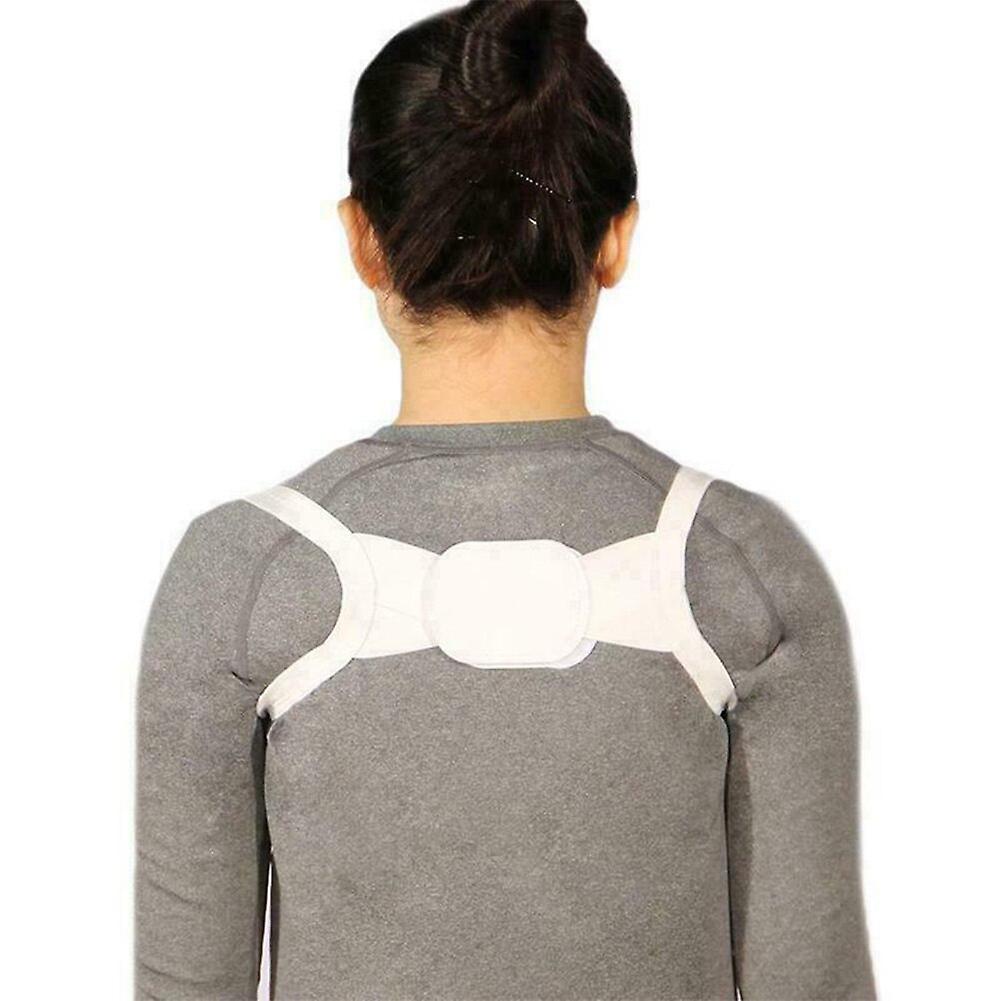 Women Men Spine Back Correction Belt Elastic Adjustable Thin Posture Orthotic Adults Kids Invisible Prevent Lanky Shoulder-white