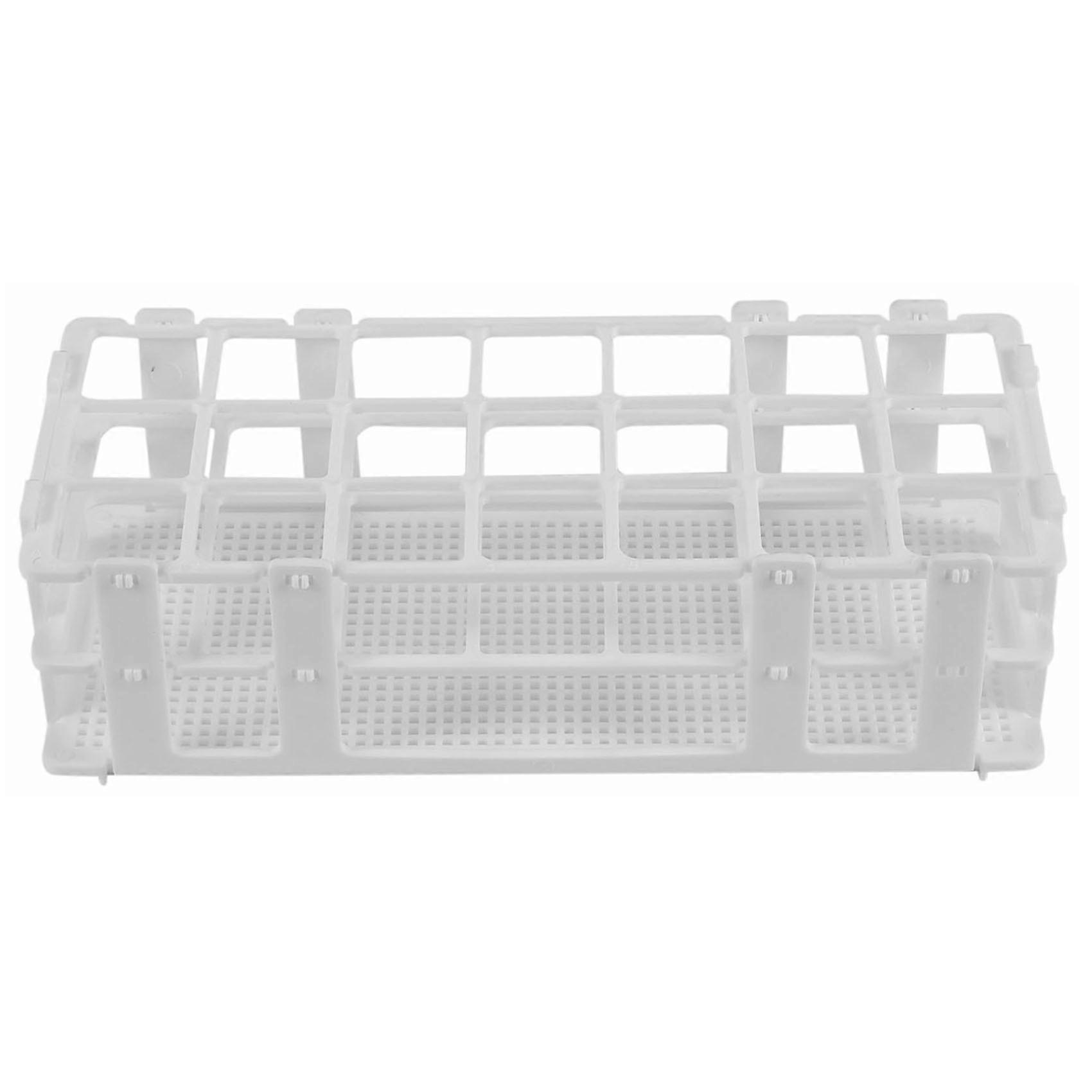 3 Packs Plastic Test Tube Rack, 21 Holes for 30mm, White(21 Holes)