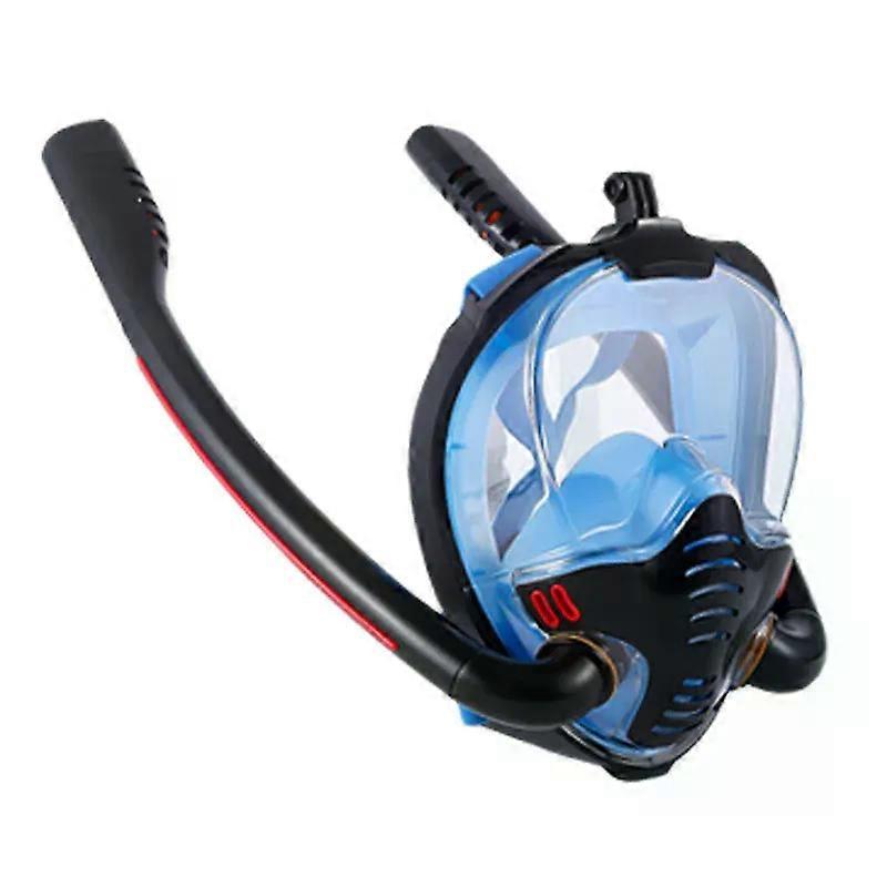 Professional Double Tubes Full Face Snorkel Mask New Breathing Mode 180 Panoramic Anti-Fog Diving Mask Dry Top System For Adult