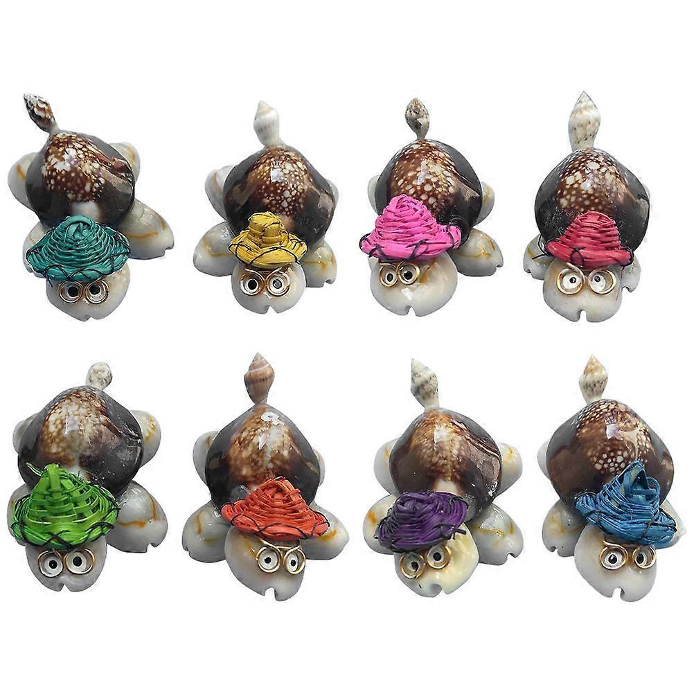 8pcs Turtles Decorations Small Seashell Turtles Ornaments Realistic Turtle Figurines