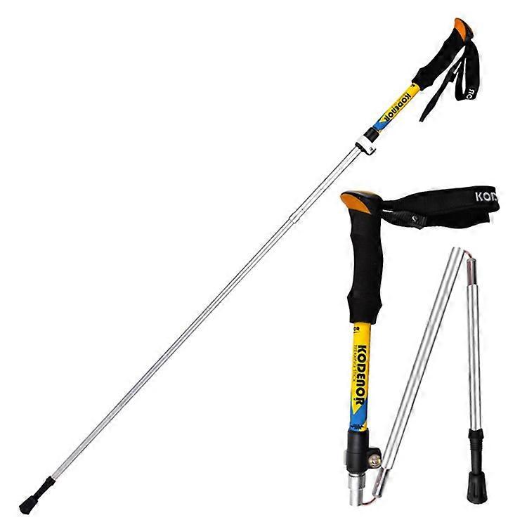 KODENOR 2Pcs Outdoor Trekking Pole Camping 5-Section Aluminum Alloy Walking Stick for 170-190CM Height