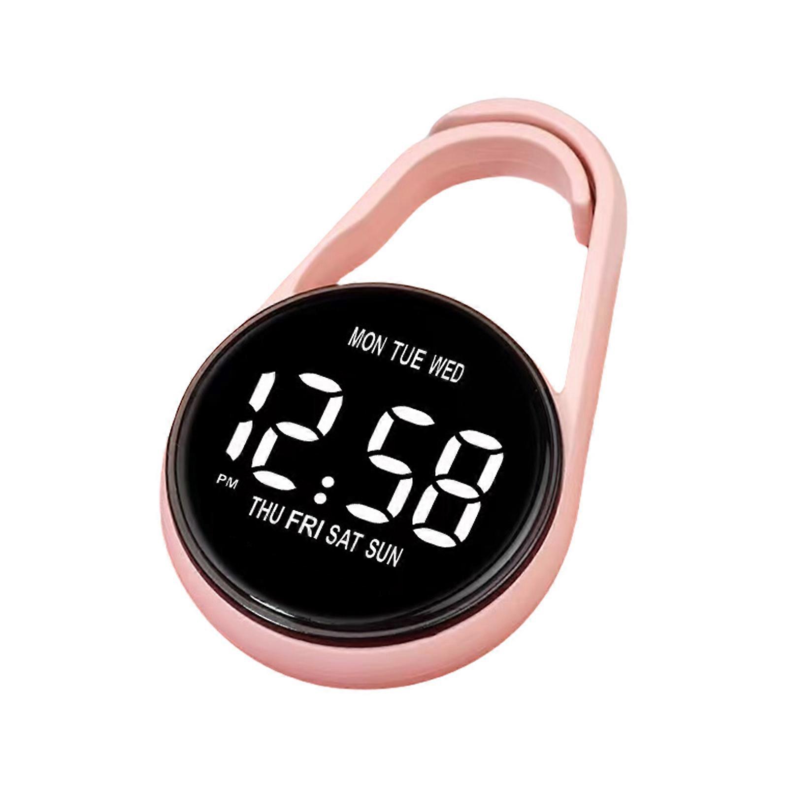 Waterproof Study Companion Clock LED Electronic Hanging Watch Featurings Touch screens Control For Exam Preparation  Pink