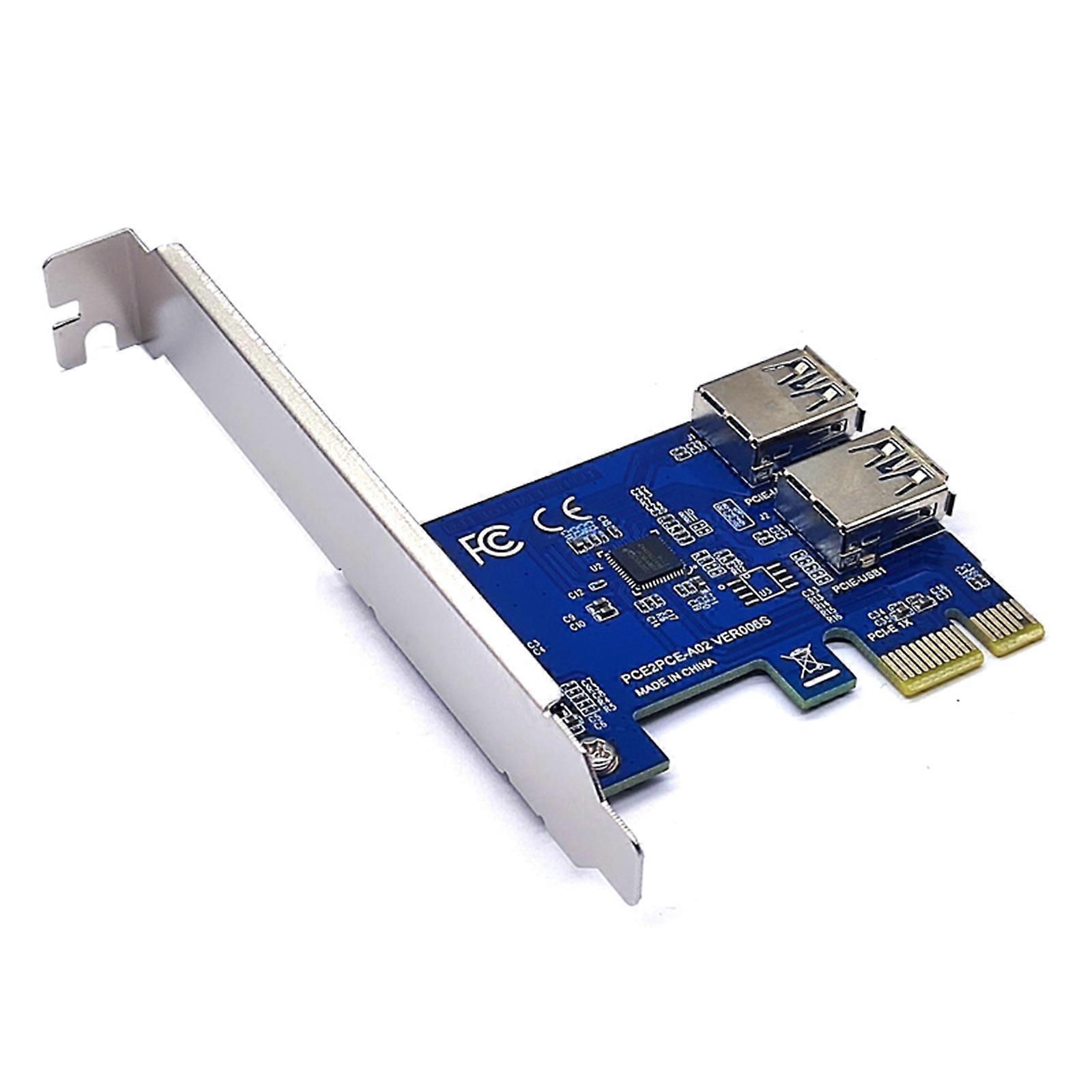 PCIE Sata III 2 Ports Controller Card Slots PCIe 3.0 1X to SATA3.0 Adapter 6Gbps Expansion Card for Chia Mining Blue