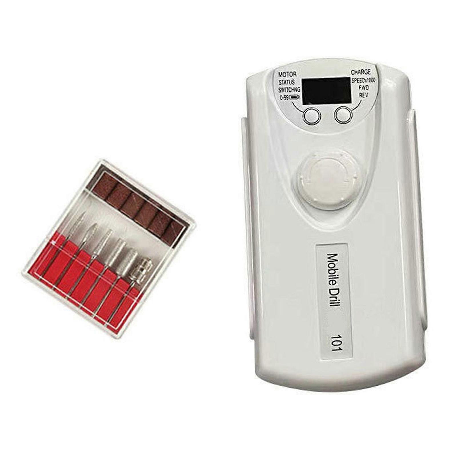 低騒音充電式電動ネイルドリル30000 RPMには、家庭用またはサロン用のビットとサンディングバンドが含まれています マニキュアペディキュアホワイト