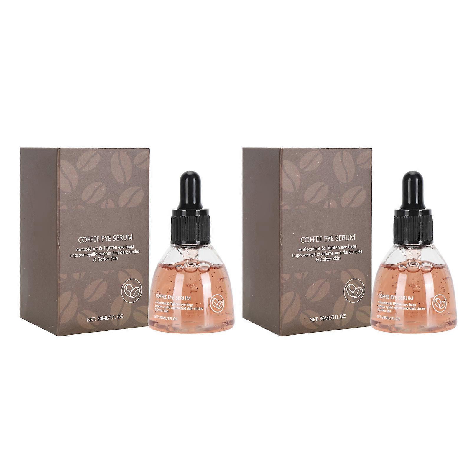 Pack of 2 x 30ml Coffee Eye Serums to reduce dark circles, wrinkles, hydrate, firm and moisturize. Eye serum for women.