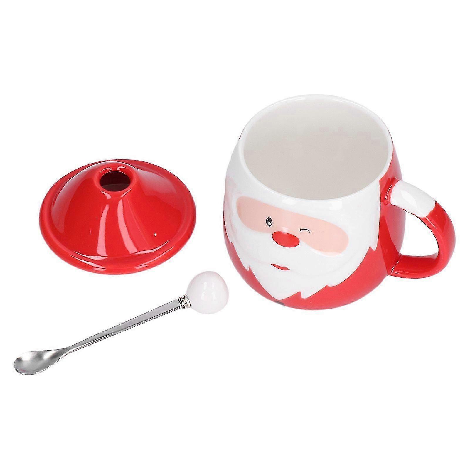 450ml Large Capacity Ceramic Mug for Tea, Milk, and Coffee with Lid and Spoon, Perfect for Home Use, Type B