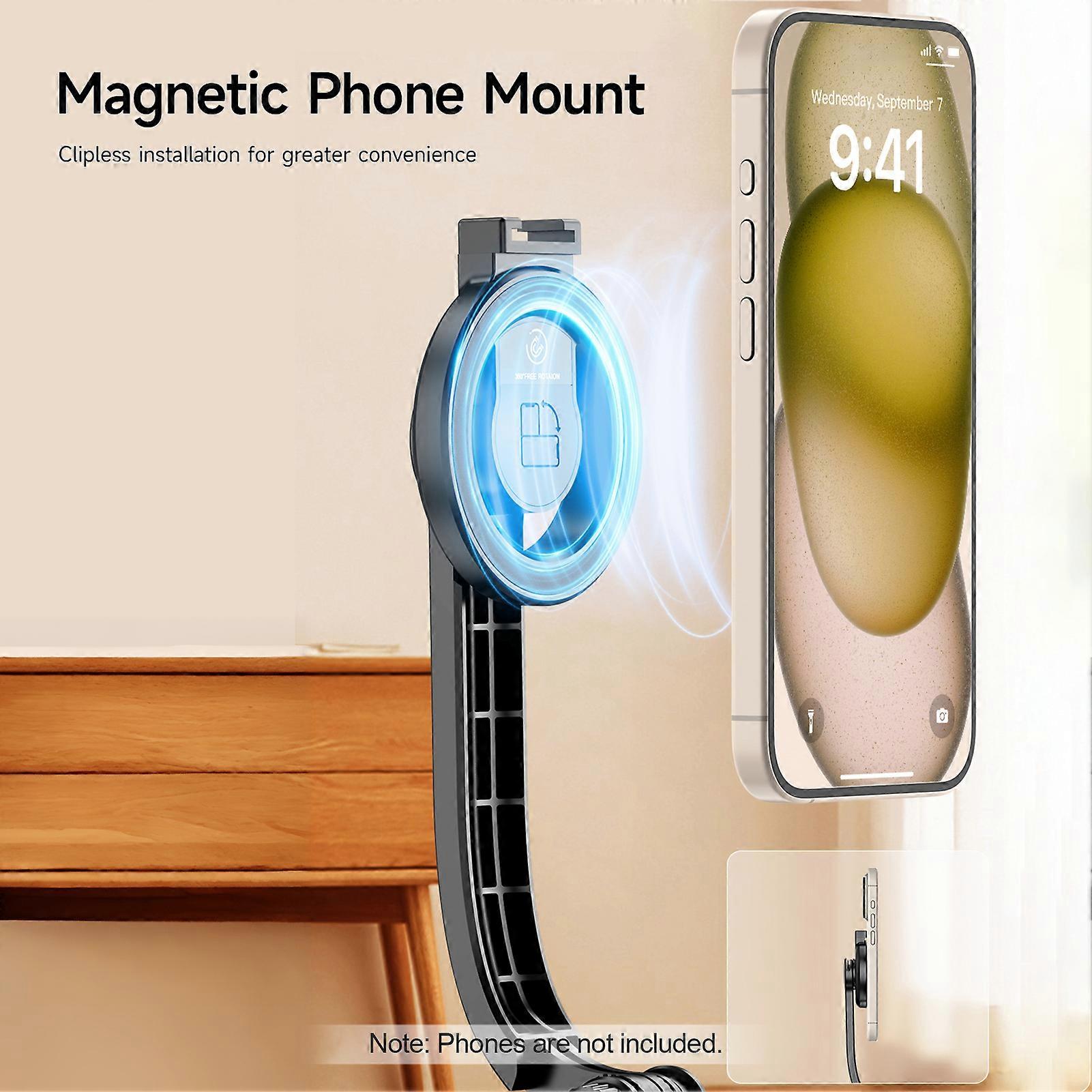 Magnetic Selfie Stick & Desktop Tripod - Versatile, Adjustable, and Compatible Stand