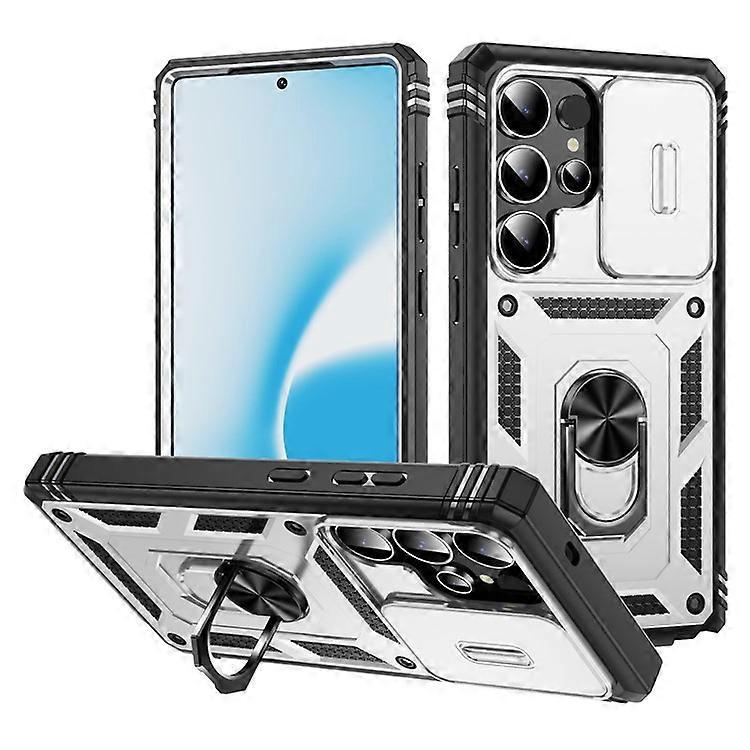 Compatible For Samsung Galaxy S25 Ultra Case TPU+PC Slide Camshield Kickstand Phone Cover