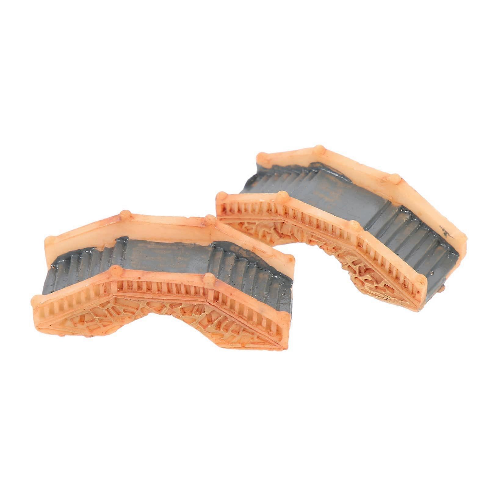 2 Pack Resin Landscape Bridge Model Home Desktop Ornaments Unique Garden Bridge