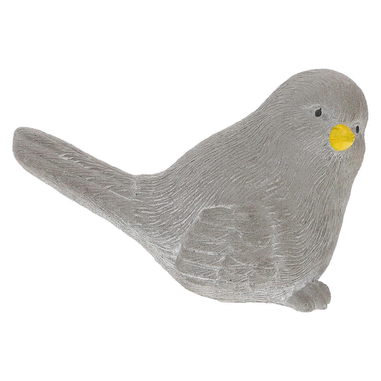 Resin Ornament Bird Shaped Realistic Design Table Adornment White 8.5x12cm 1Pack