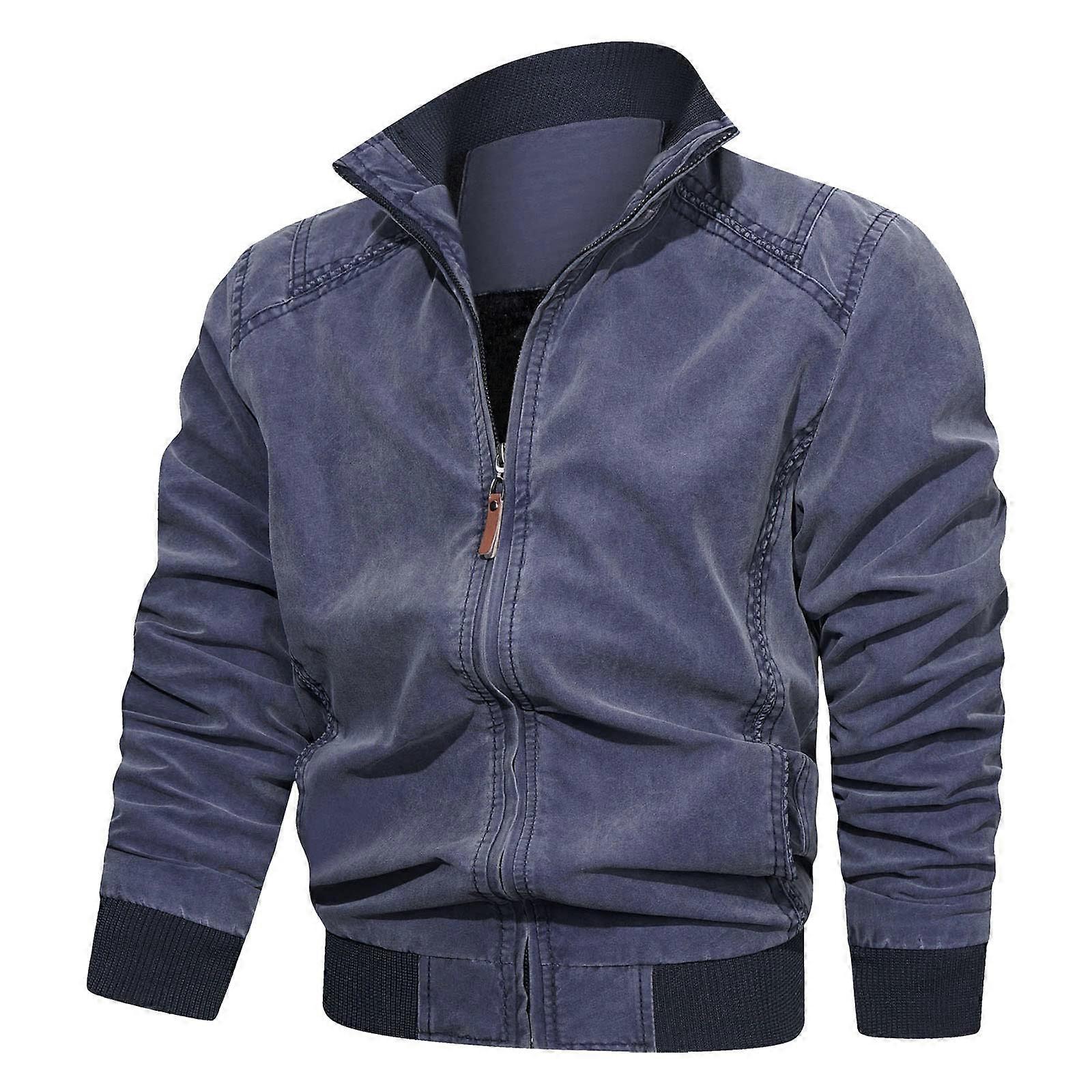Winter Coat Men's Long Warm Thick Parka Transition Jacket A4blue XXL