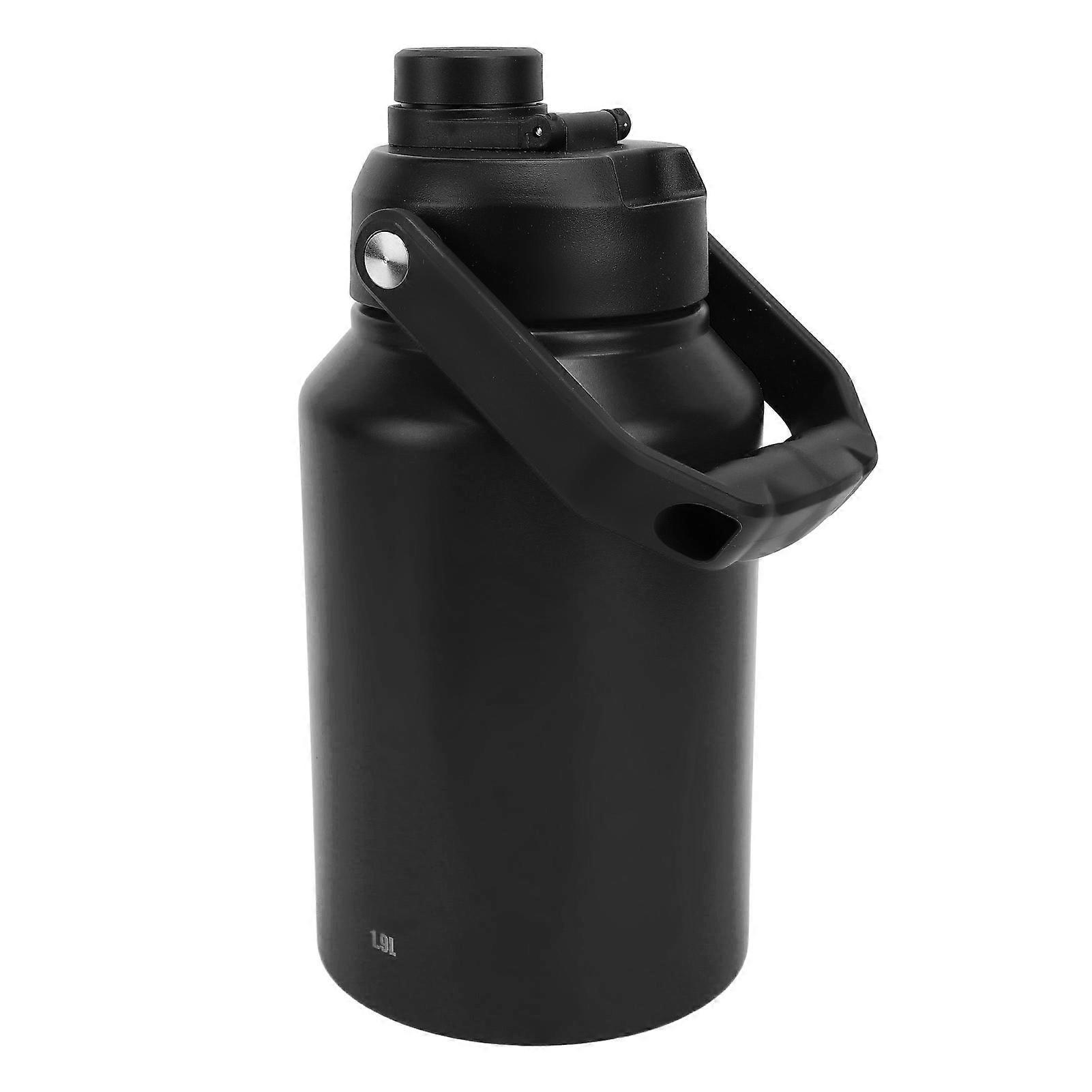 1.9L Large Capacity 304 Stainless Steel Double Layer Insulated Bottle Portable Water Kettle Ice Bucket with Handle for Outdoor Camping