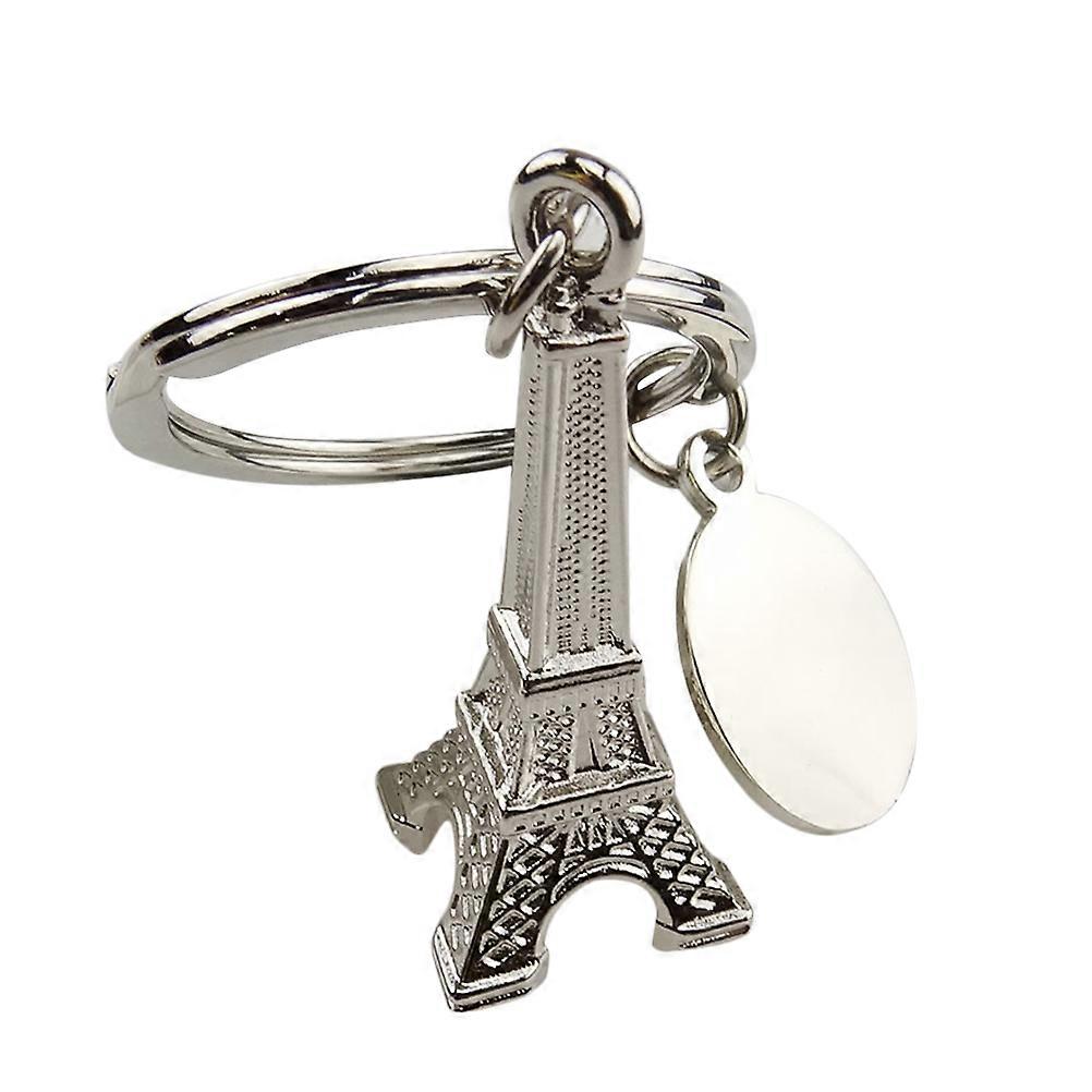 3D Tower Shape Eiffel Tower Keyring Silver 7.5*2.5*2.5CM Key Chain Accessories Decorative 4Pcs per Set
