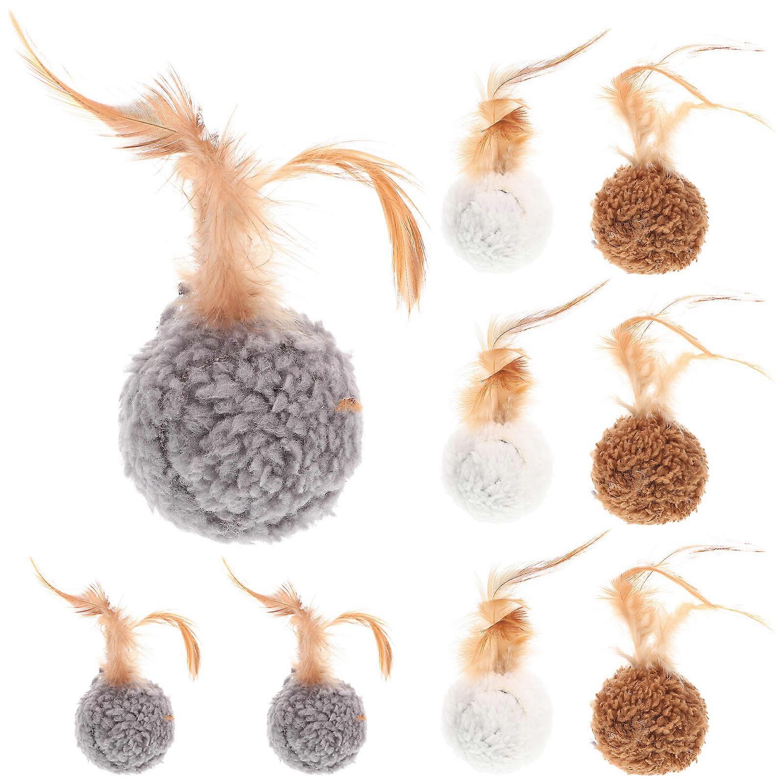 Soft Cat Balls with Bells – Durable Interactive Playthings for Kittens and Cats – 9pcs Household Pet Supplies for Play and Stimulation