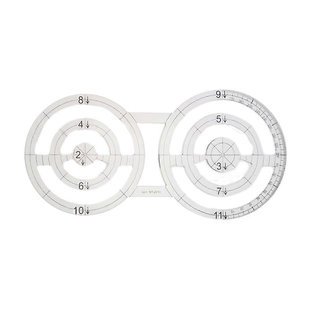 Patchwork Sewing Craft Tool Double Circle Twin Ruler Acrylic Transparent For Drawing Quilting Sewers 1Set