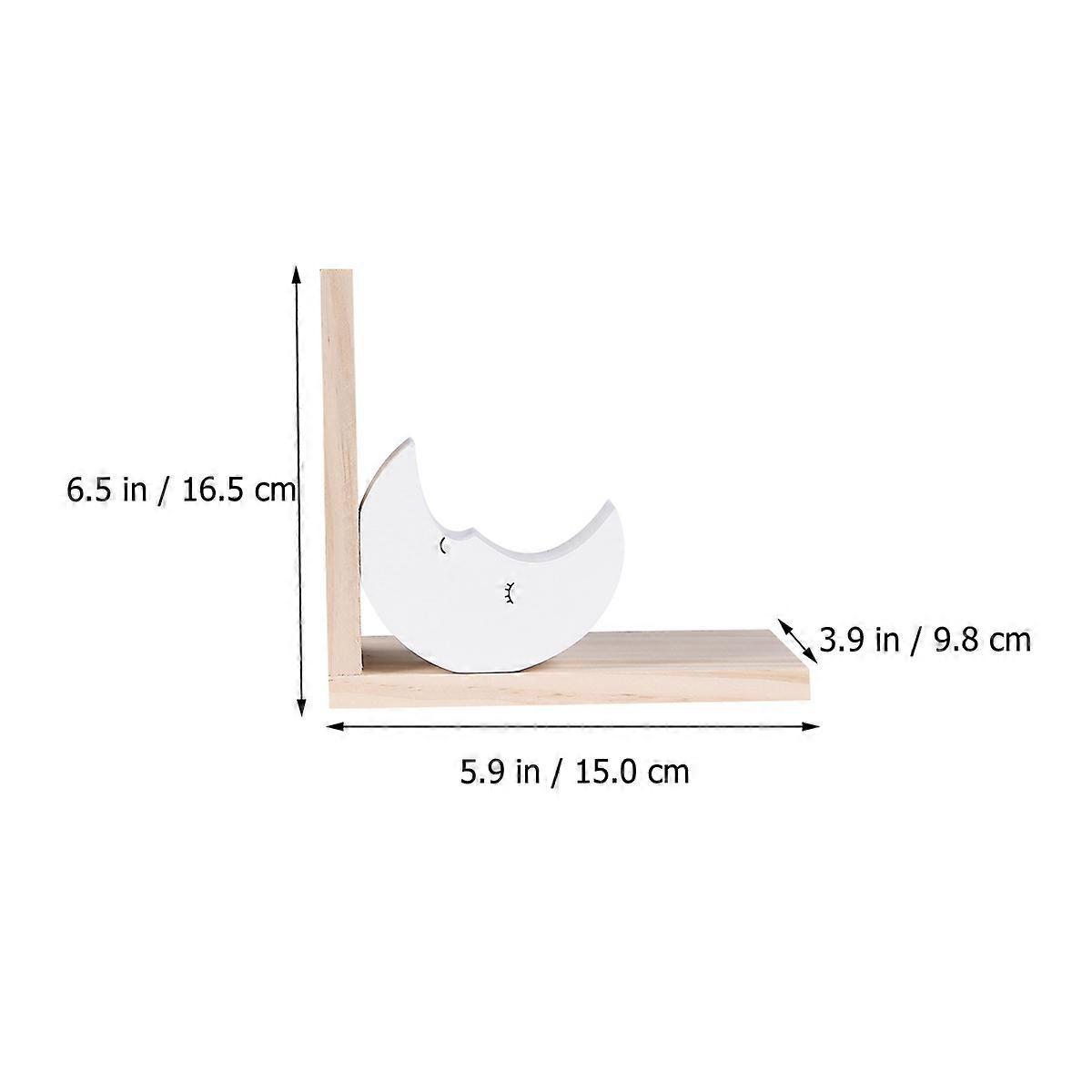 Book Organizer Creative Moon Shaped For Shelves Rustic .8*9.8*15cm 2Set