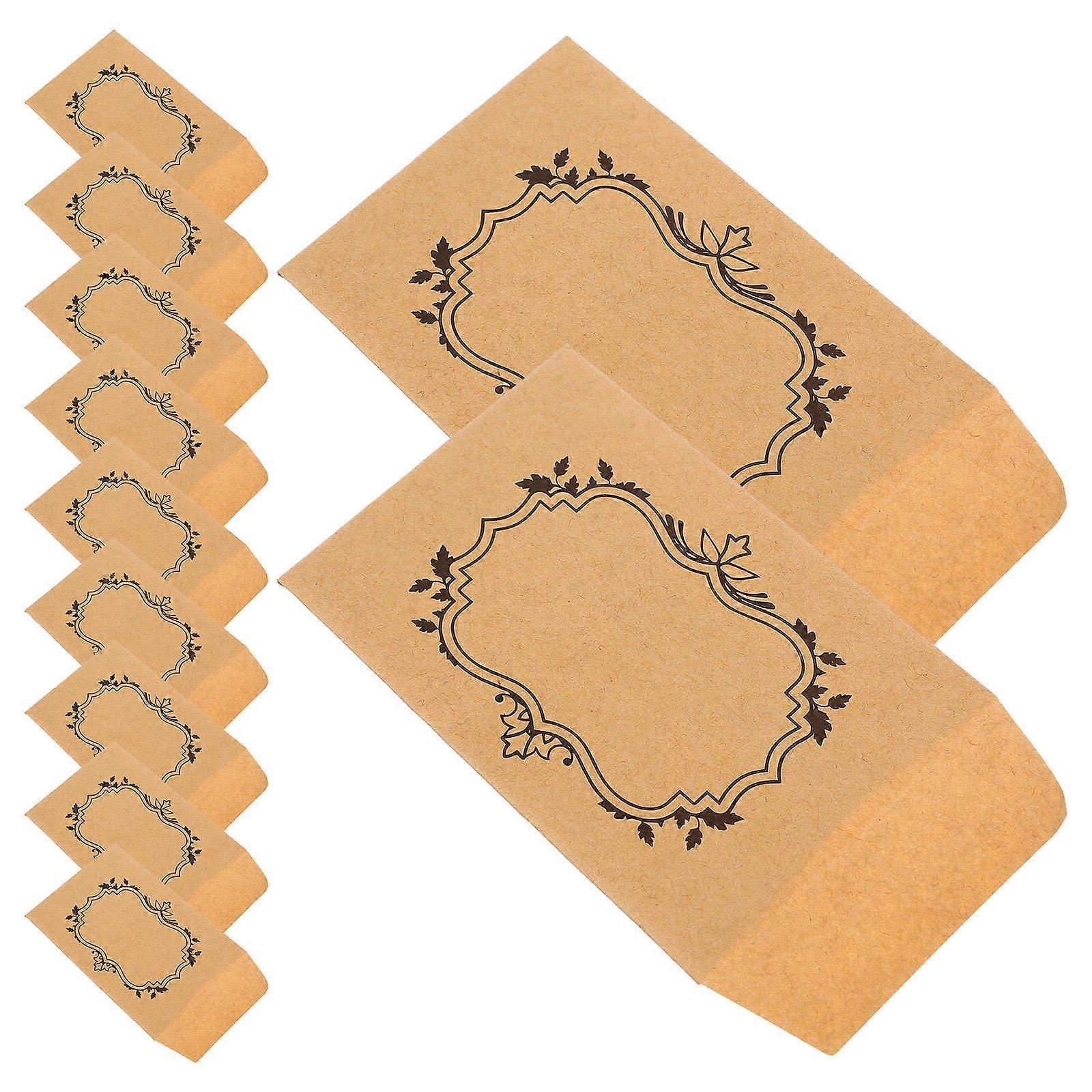 Mini Envelopes Kraft Paper Envelopes General Users Storage Organization Rectangular Shape Brown 50Pcs