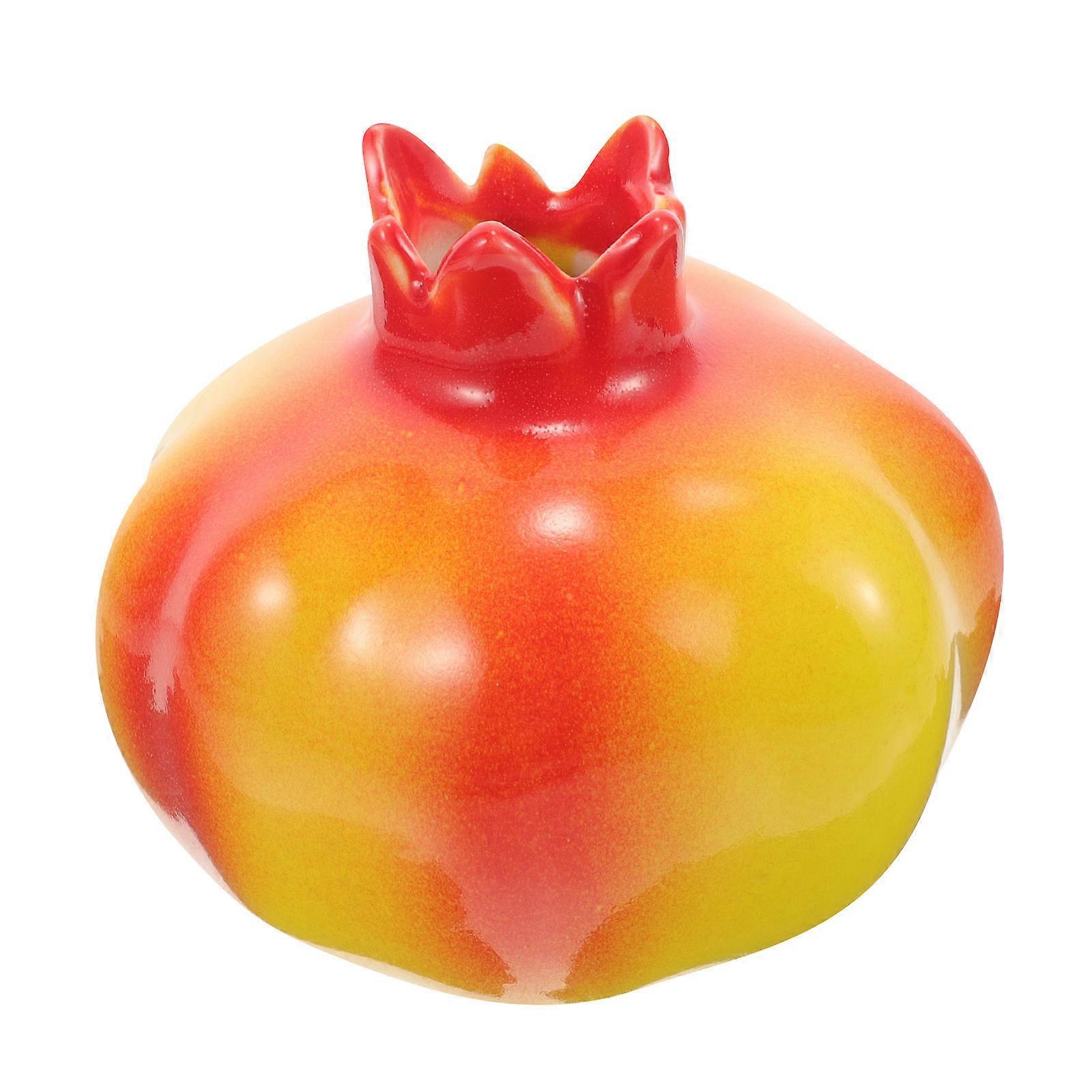 Fruit Shaped Vase Pomegranate Ceramic Vase Office Decoration Simple and Natural 4.3 4.3 3.5in Photo Prop 1Pack