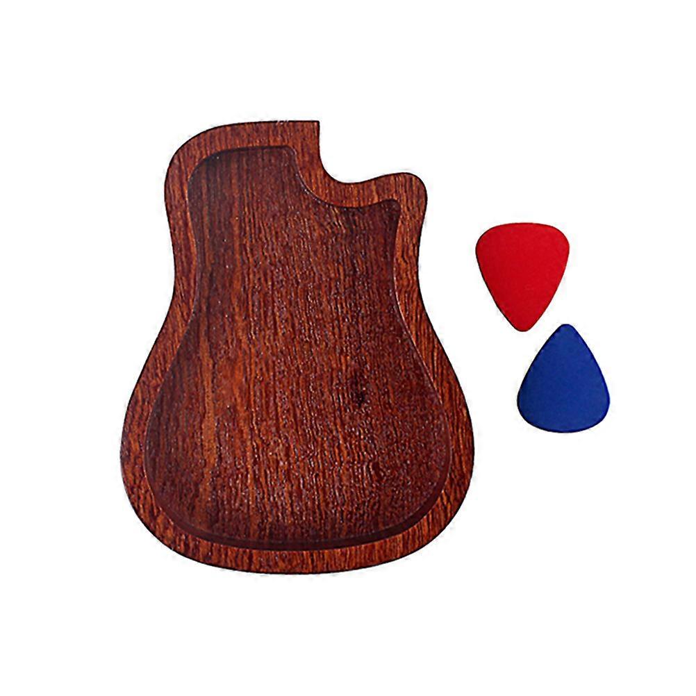 Guitar Pick Display Case in Wooden Material for Music Lovers with 2Pcs Picks and Polished Finish Style