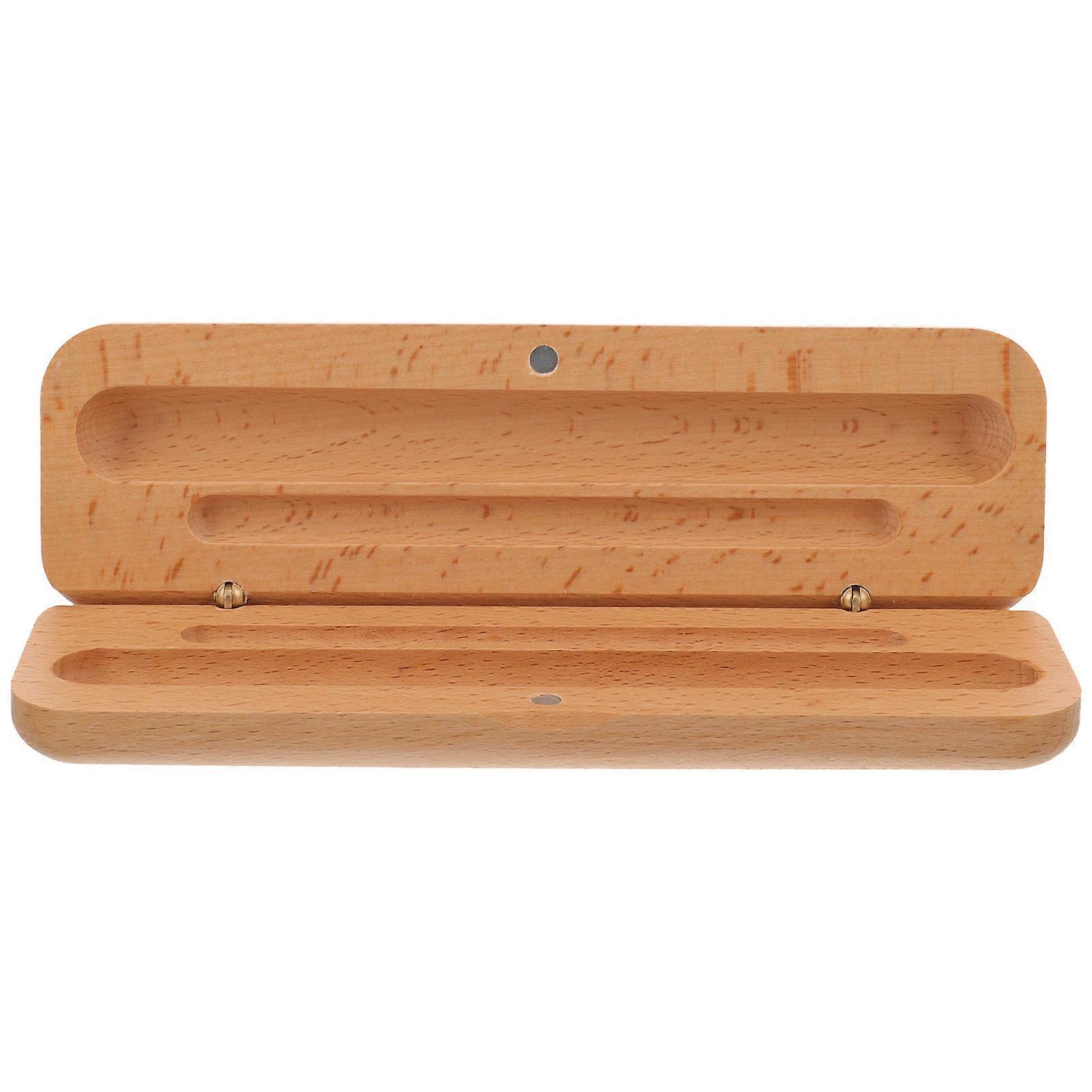 Pen Presentation Case Wooden Double Pen Holder Suitable for Home Use