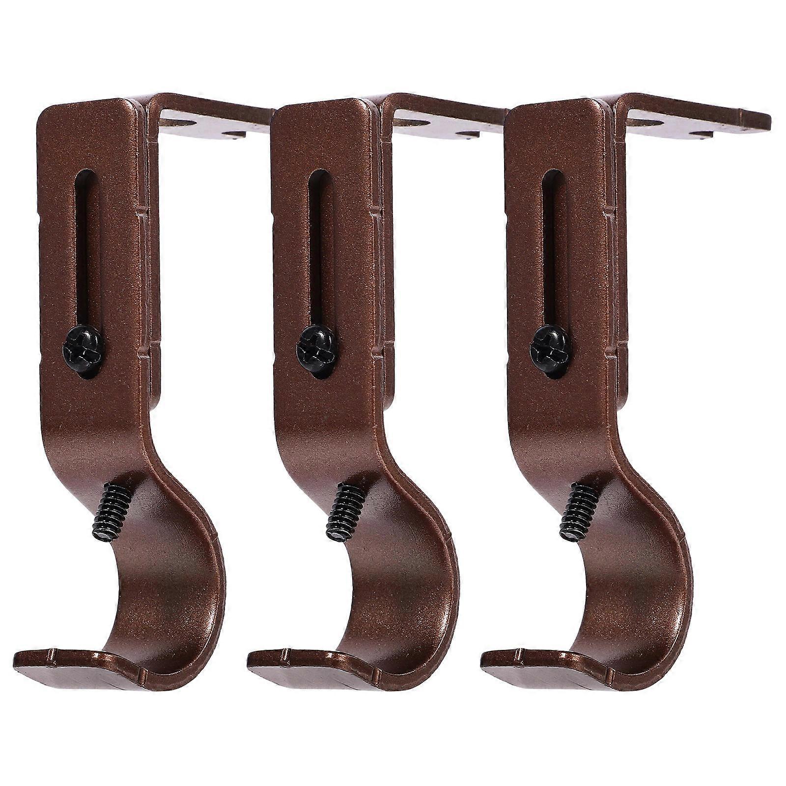 Curtain Rod Fixator Adjustable Curtain Rod Bracket for Home Decor Square Shape Chic Style 3Pcs