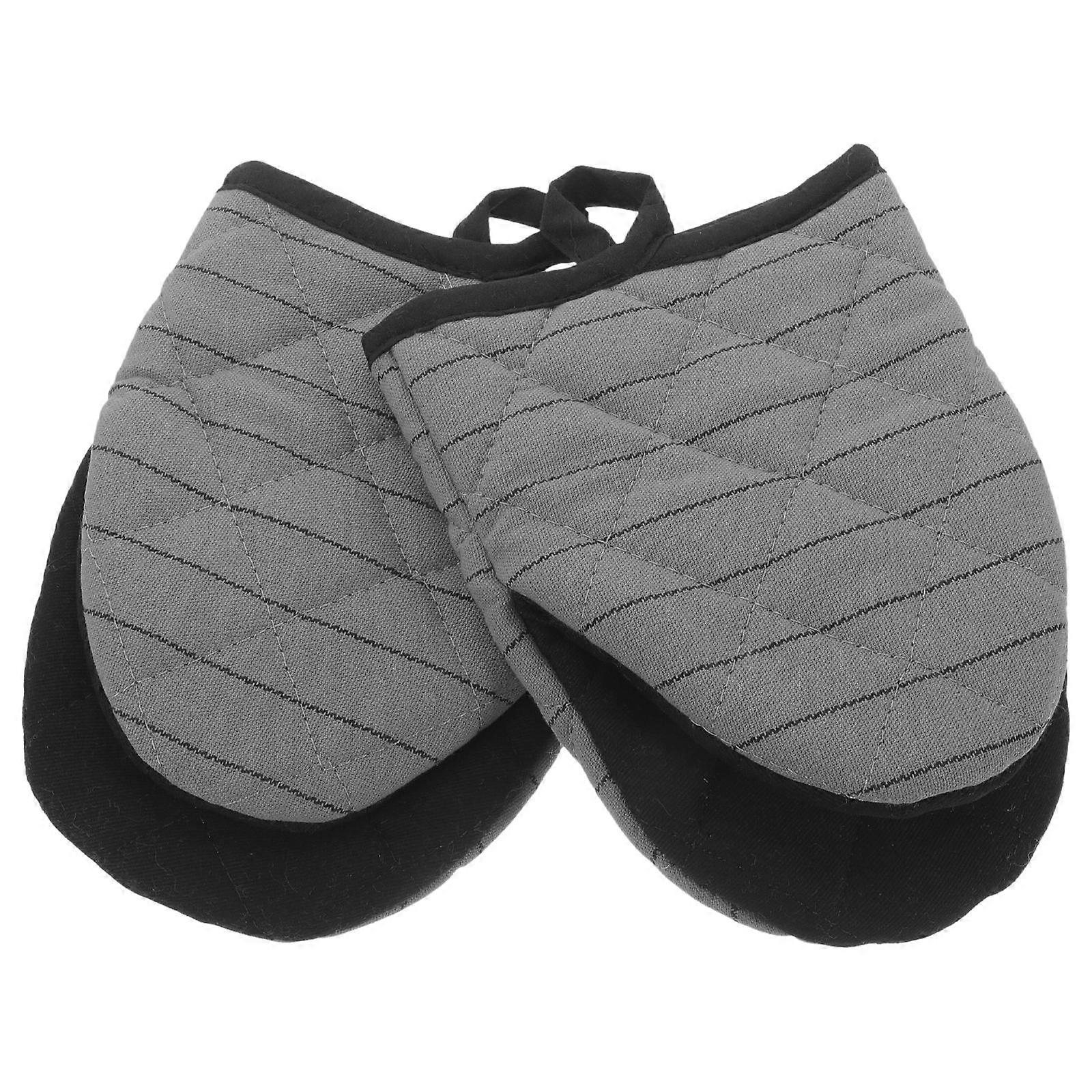 Reusable Heat Resistant Oven Mitts for Baking, Microwave & Kitchen Use – Easy to Clean, Scald Protection, Grey Design