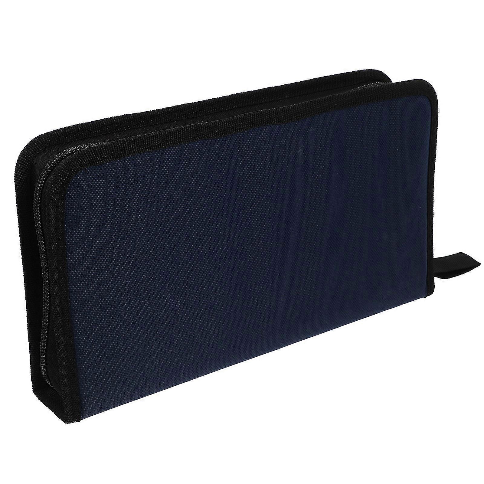 Blue CD Storage Bag for Multiple Discs Made of Oxford Cloth Large Capacity Portable and 1pc