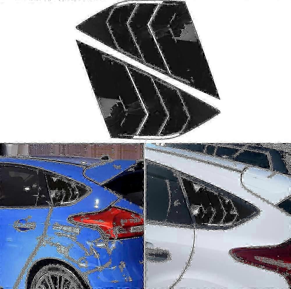 Achterste zijruitlamellen voor Focus St Rs Mk3 Hatchback (mat zwart) Boris