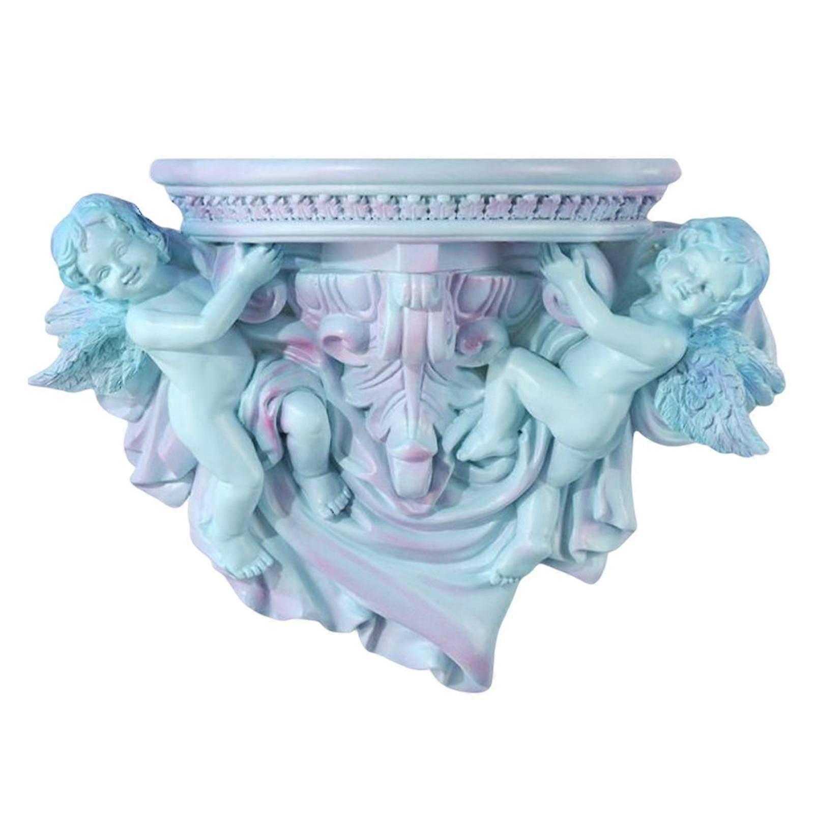 Multifunctional Wall Floating Shelf Display Sculpture Home Decor Light Blue