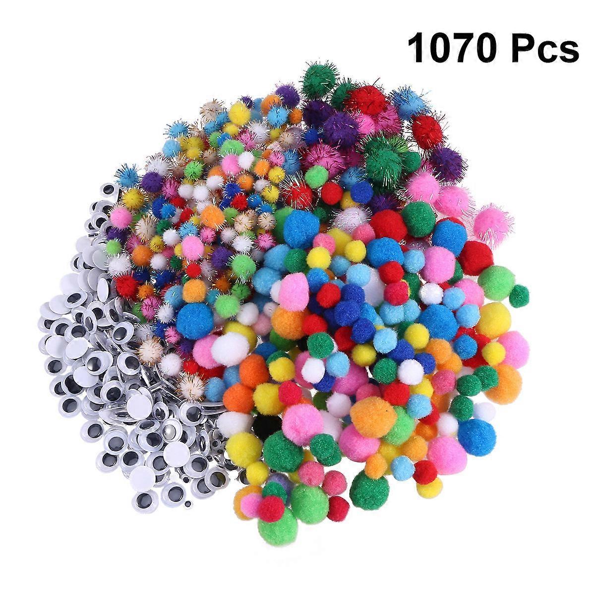 Kids Activity Kits Colored Pom Pom Balls Fluffy Round Shape Educational Tool Home Decoration 550Pcs
