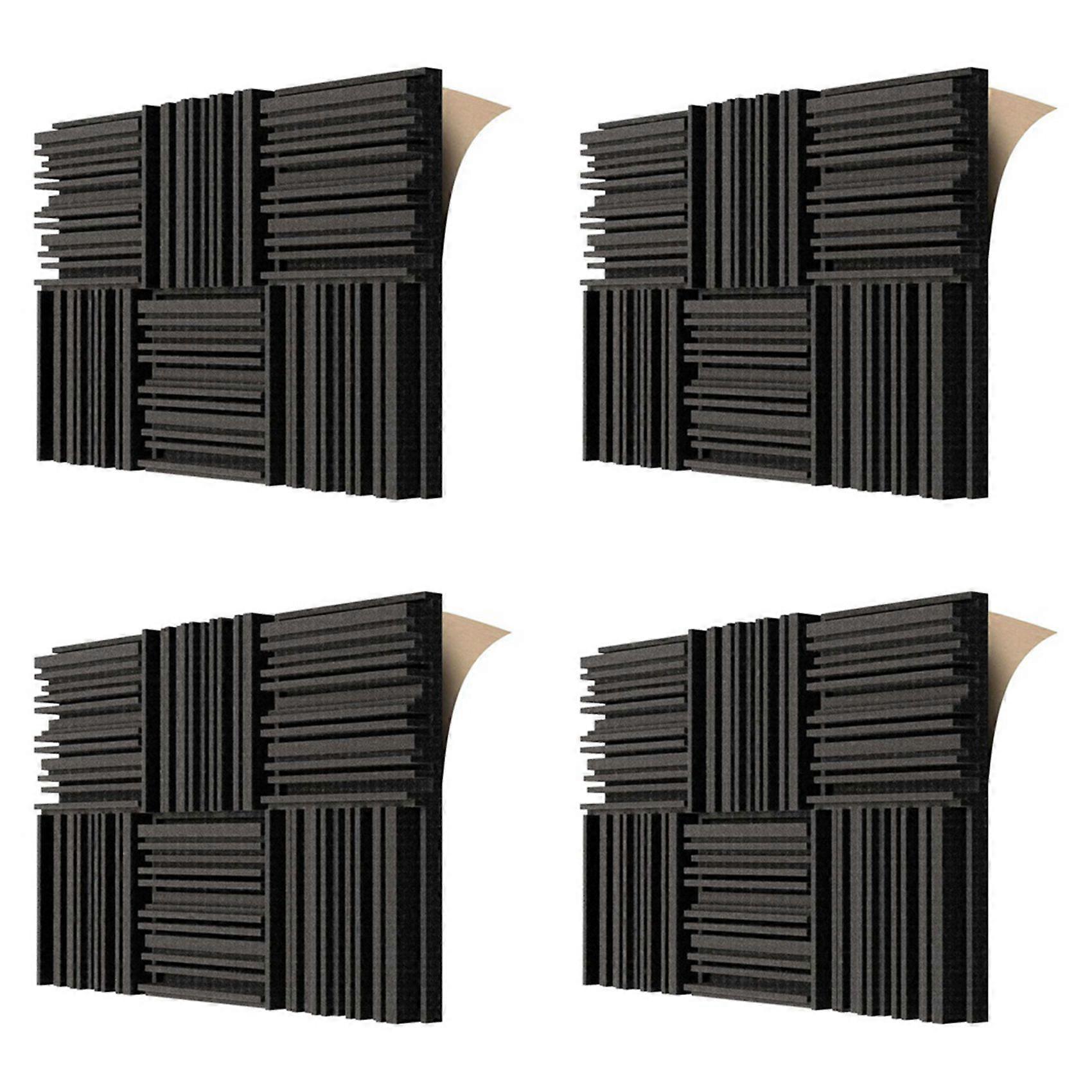 6 paneles de espuma acústica autoadhesivos, color negro