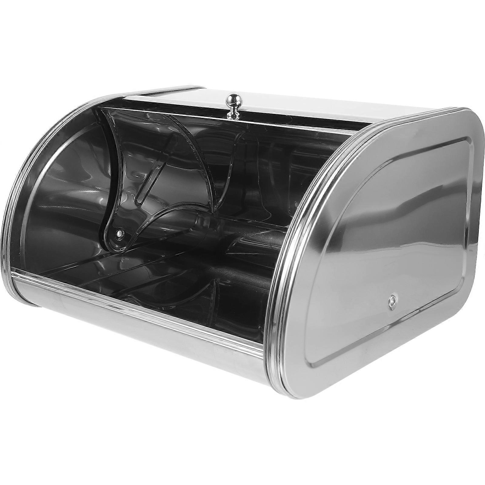 Metal Bread Box for Kitchen Countertop   Multi Function Storage Holder for Breads, Cookies & Pastries, Compact Design for Home and Bakery Use