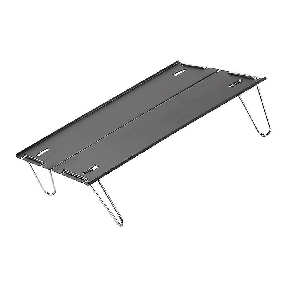 Folding Small Table Aluminium Alloy Black 30X21CM Easy to Set and Fold for Picnic and Camping 1Set