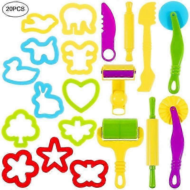 33 Pieces Dough Plasticine Tools, Modelling Accessories Cookie Cutters Kitchen Toy