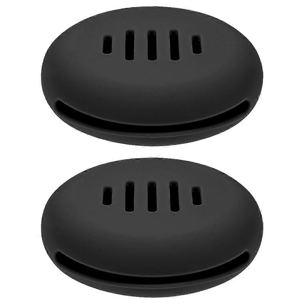 Silicone Makeup Sponge Holder Case 2pcs Portable Travel Storage for Washable Reusable Makeup Sponges, Black Design for Organization
