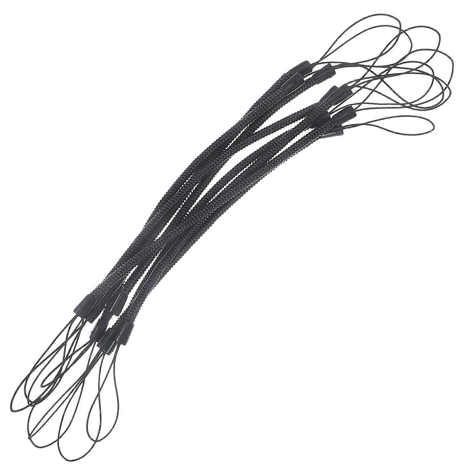 حبل حبل مرن قلم زنبركي حبل للاستخدام اليومي أسود 23.00X3.50X3.50 سم قابل للسحب 8 قطع