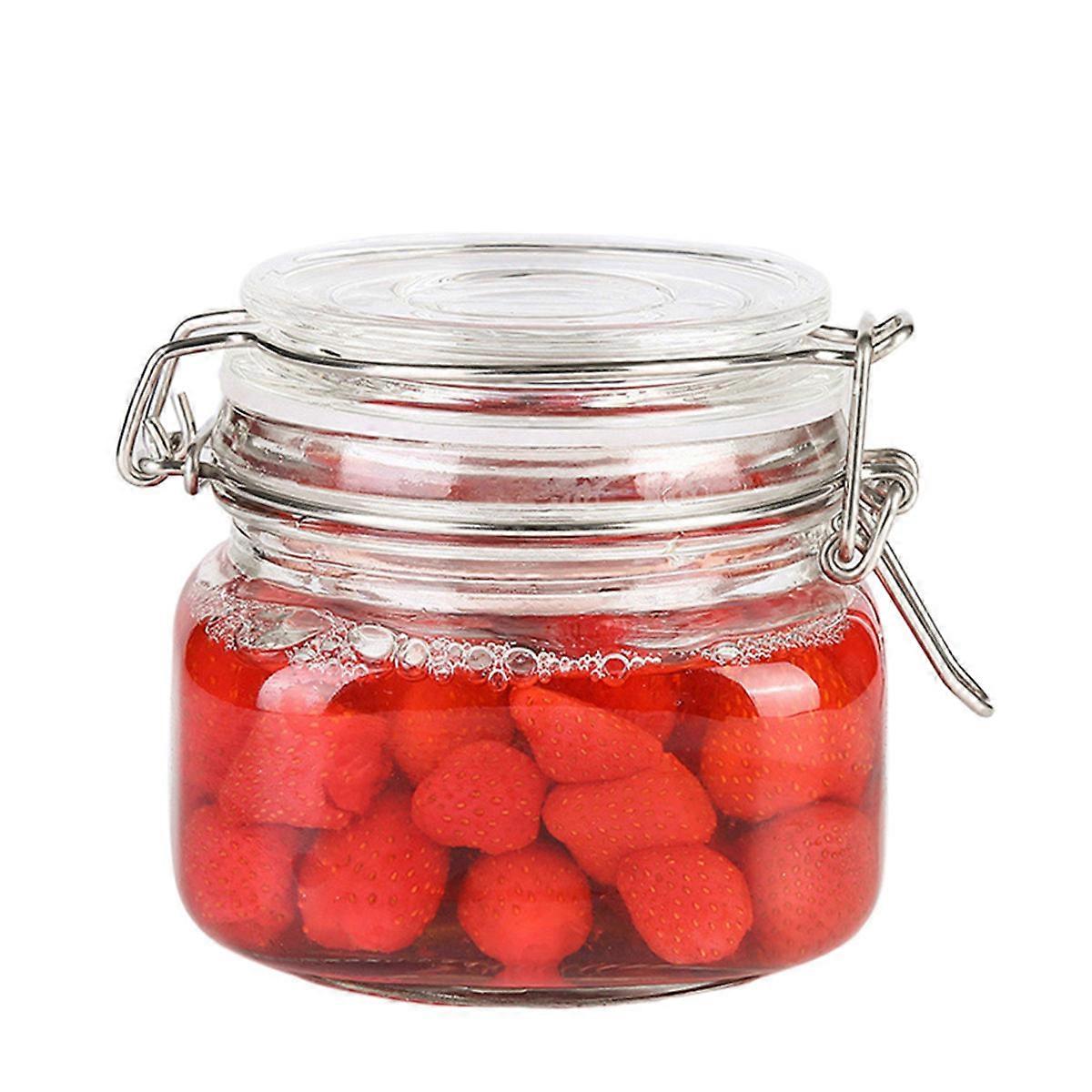 Square Jars With Lids Glass Canisters With Airtight Lids Households 10.9x10.9x10.4Cm 1Set