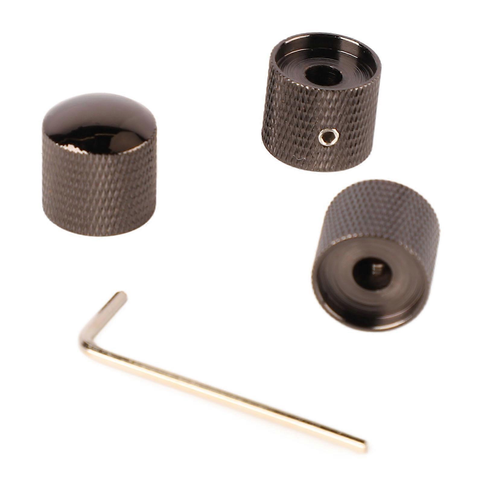 3PCS GD107 Black Metal Dual Stacked Tone Control Guitar Knobs