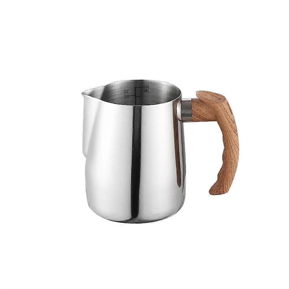 Mousseur à lait Fleur Tasse à mesurer Tasse à café Tasse à mousse de lait pour café Latte Art 600ml Argent