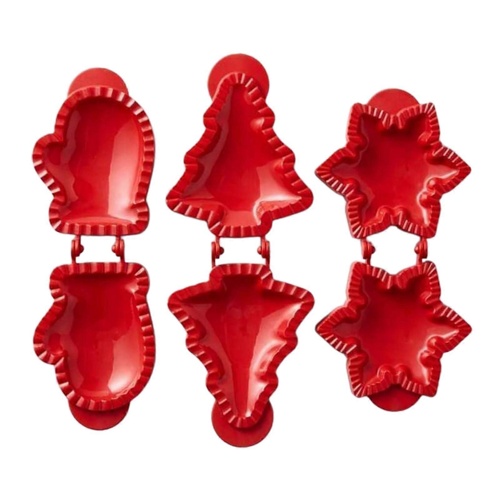 Christmas Tree Snowflake Mittens Hand Pie Molds Pie Press Mold Dough Press Mold Autumn Pocket Pie Maker 3 Piece Set