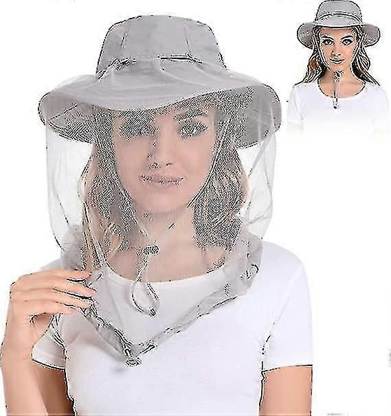 Mosquito Head Net Hat - Bug Cap Upf 50+ solbeskyttelse med skjult netting for birøkt, fotturer menn og kvinner FGC