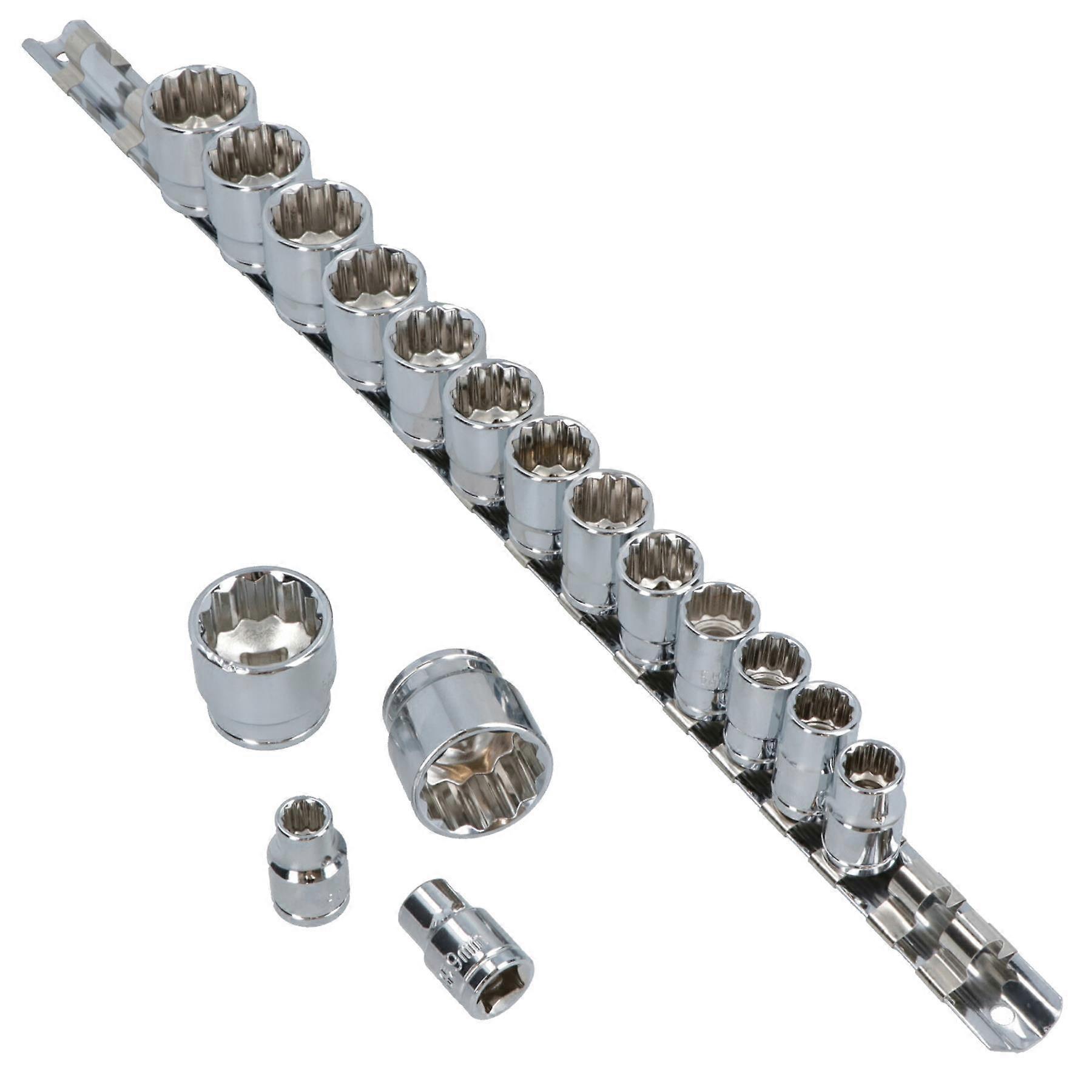 3/8" drive sockets metric shallow 8mm - 24mm 17pc set TE049