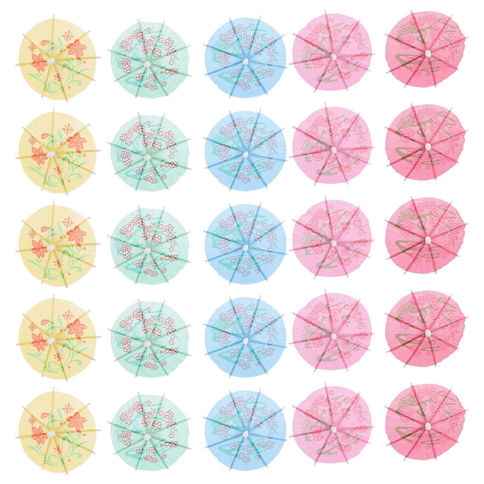 Drinks Umbrella Paper Parasol Umbrella For Desserts Buffets Synthetic Material Photo Props 144Pack