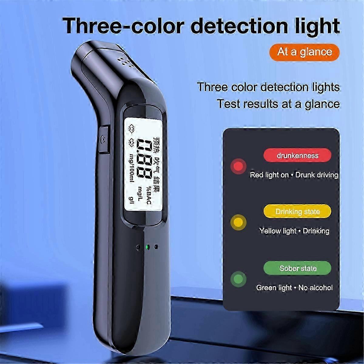 High Accuracy Non-Contact Alcohol Tester with Voice Alert and Color Indicators