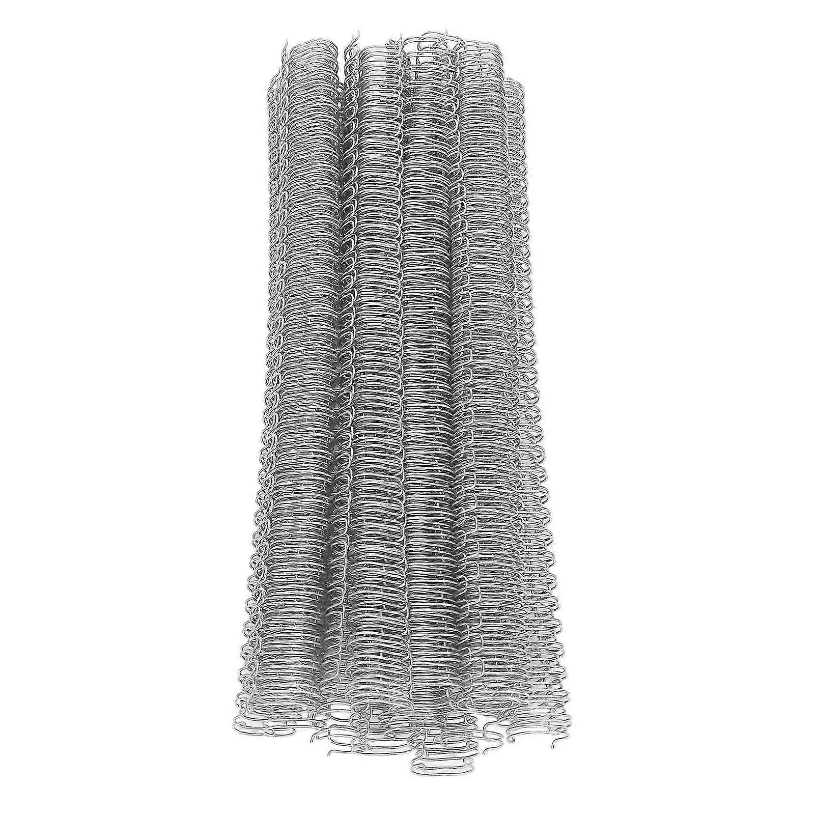 Double Loop Wire Binding Spine 1/2in Diameter 34 Loop 3:1 Pitch 100 Sheets Capacity Iron Wire Binding Ring Silver