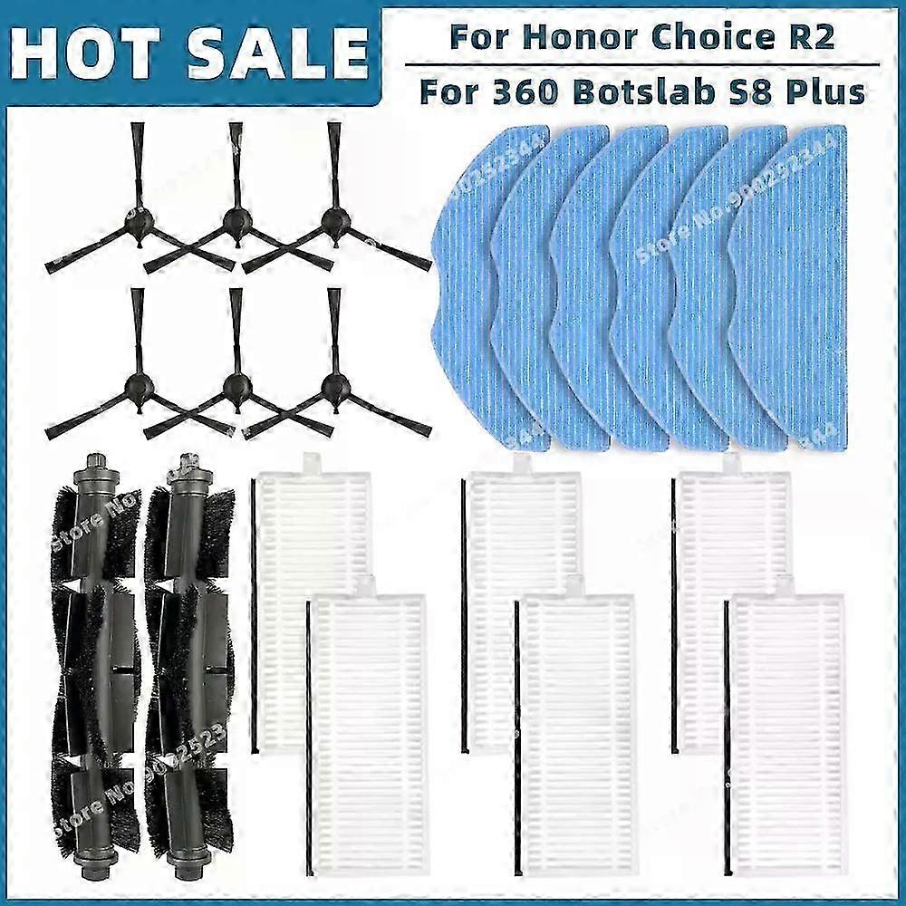 Compatible Spare Parts Accessories for 360 S8, Botslab S8 Plus, Honor Choice R2, R2s lite, R2 Plus Filter, Main Side Brush, Mop
