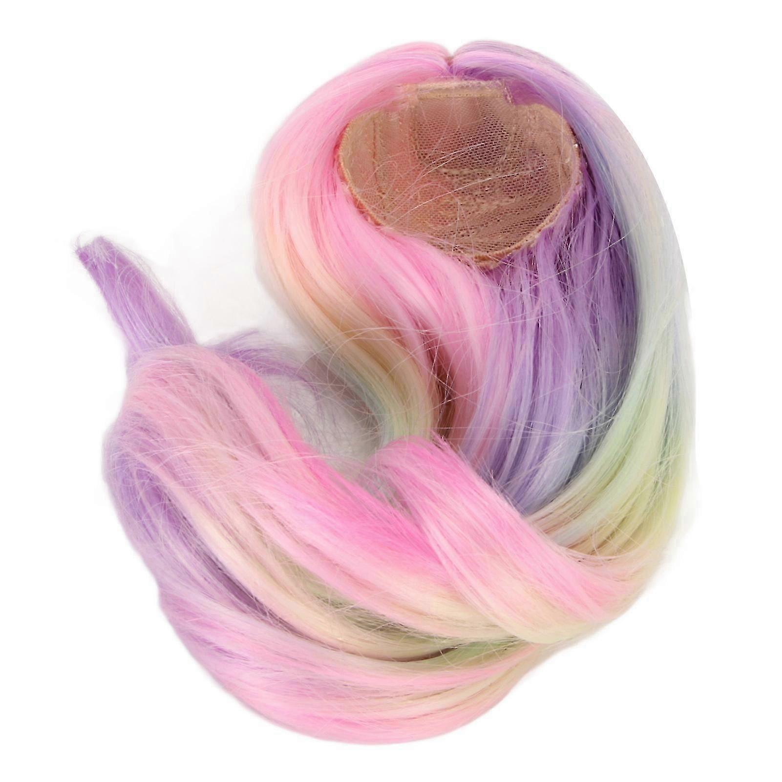 1/6 Ball Jointed Doll Wig Soft High Temperature Silk Replacement Hair for 15.5?17cm Head Circumference Iridescence