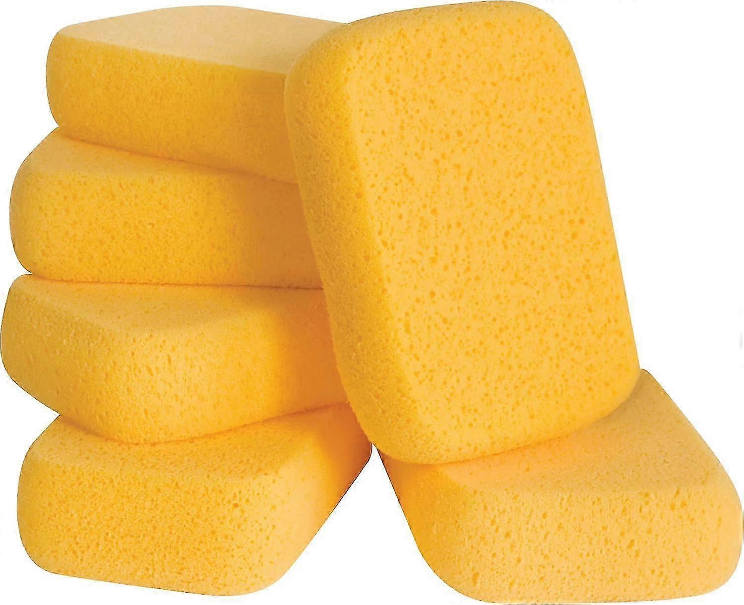 7,5 pouces x 5,5 pouces x 1,875 pouces Éponge de jointoiement, de nettoyage et de lavage, très grand, paquet de 6, jaune