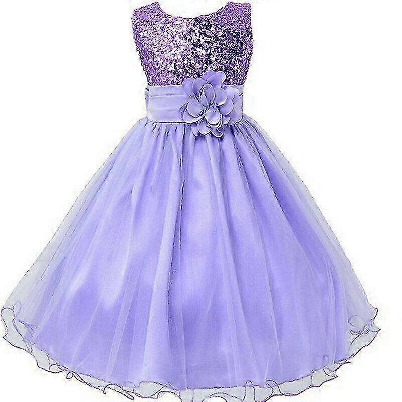 Girls Princess Sequin Sleeveless Birthday Party Wedding Tutu Dresses