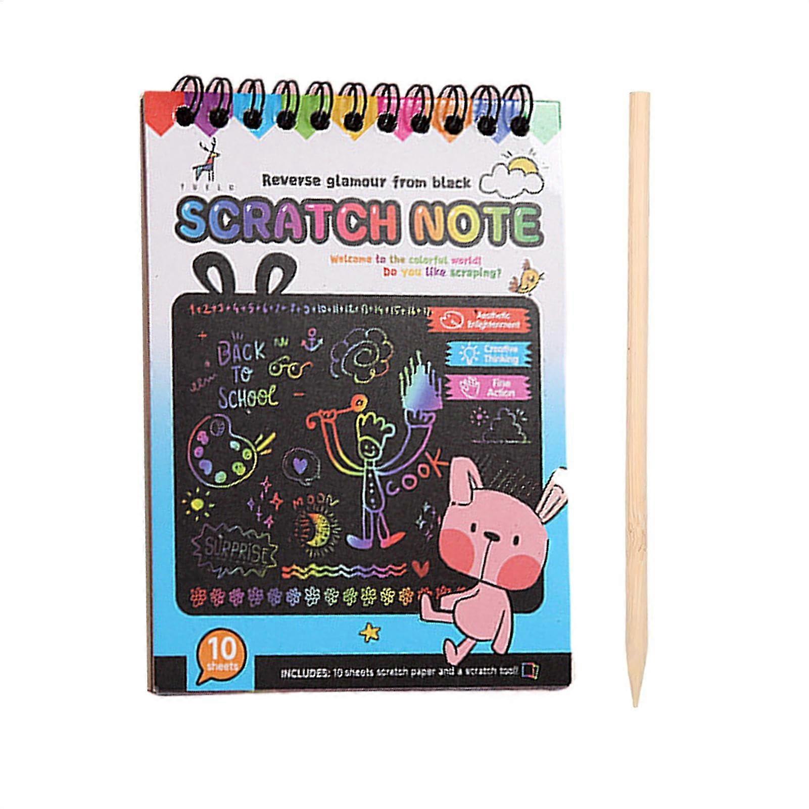 Scratch Off Art Book Kit | Colorful Notebooks Art Set, Rubble Paper Sheets for Home, School, and Travel Activities